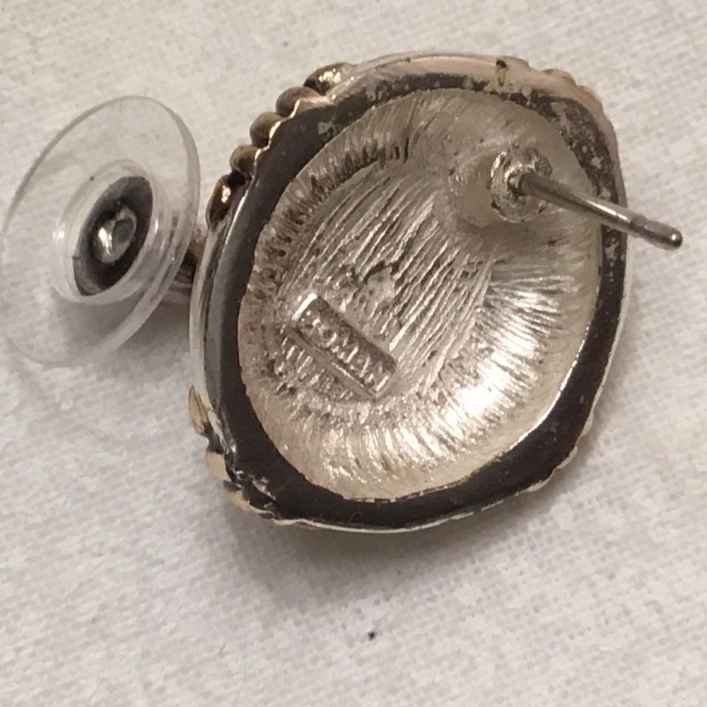 Roman Brand Silvertone and Goldtone Earrings - Picture 3 of 7